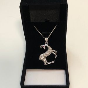 Reindeer 925 Sterling Silver Necklace BNIB